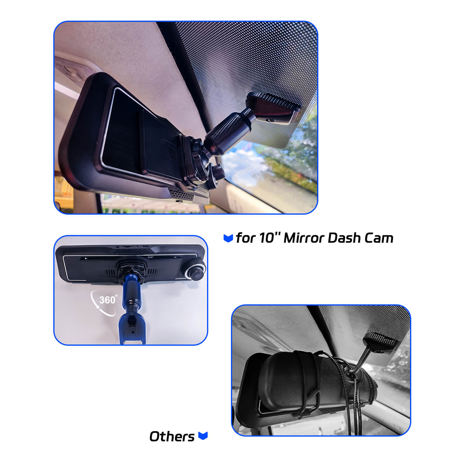 Bracket for 10‘’ Mirror Dash Cam Rear View Dash Camera Mount