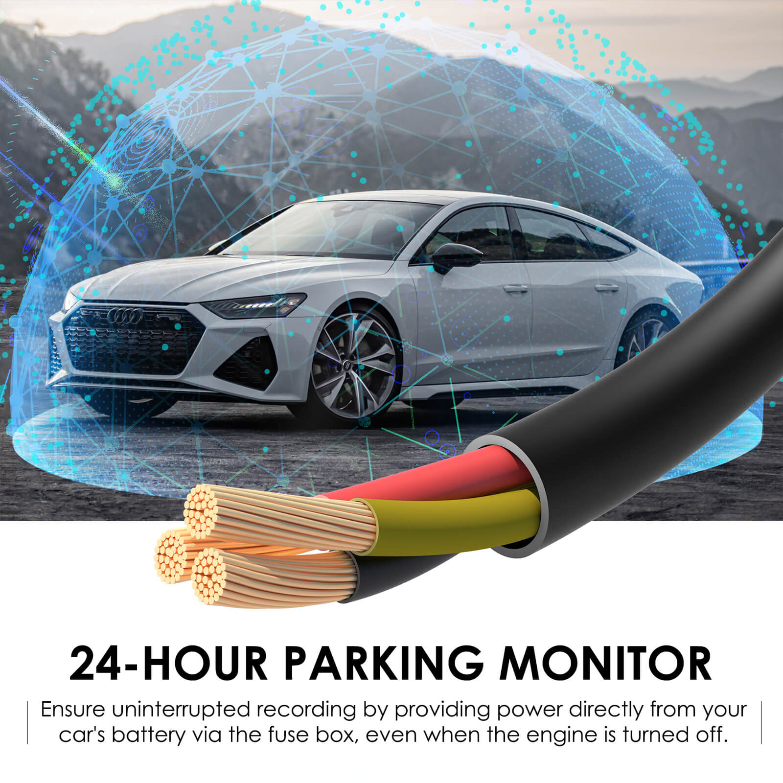 Dash Cam Hardwire Kit, Type-C Full Set Hard Wire Kit Fuse, 12V-24V to 5V Dash Camera Car Charger Cable Kit, Low Voltage Protection, LED Indicator, Double-4 Fuse Cable and Installation Tool