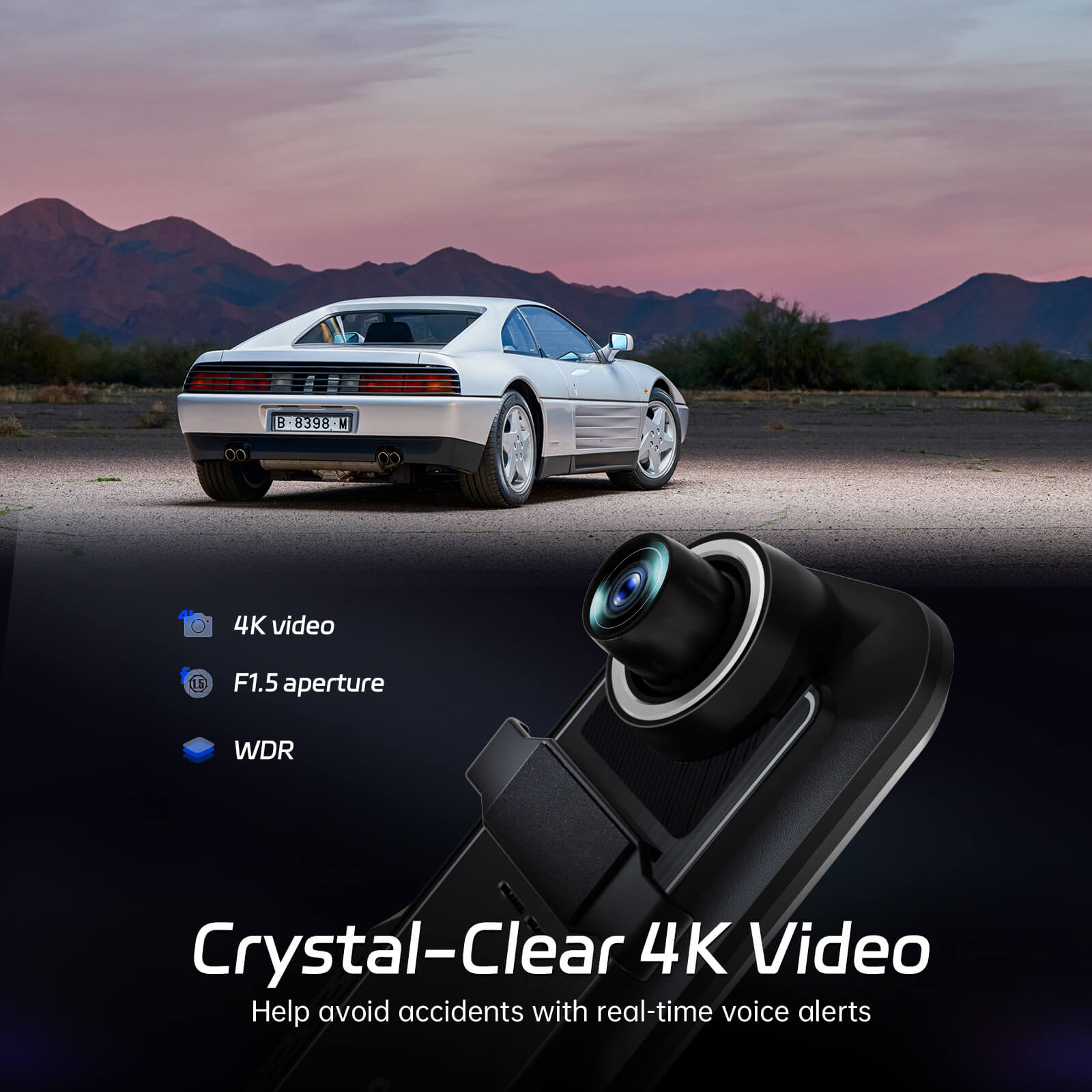 Pelsee P10 Plus 4K WiFi Mirror Dash Cam, 10" Rear View Mirror Camera with 64GB Card, Dash Cam Front and Rear Backup Camera for Cars, Smart Driving System ADAS, Voice Control, GPS, WDR Night Vision