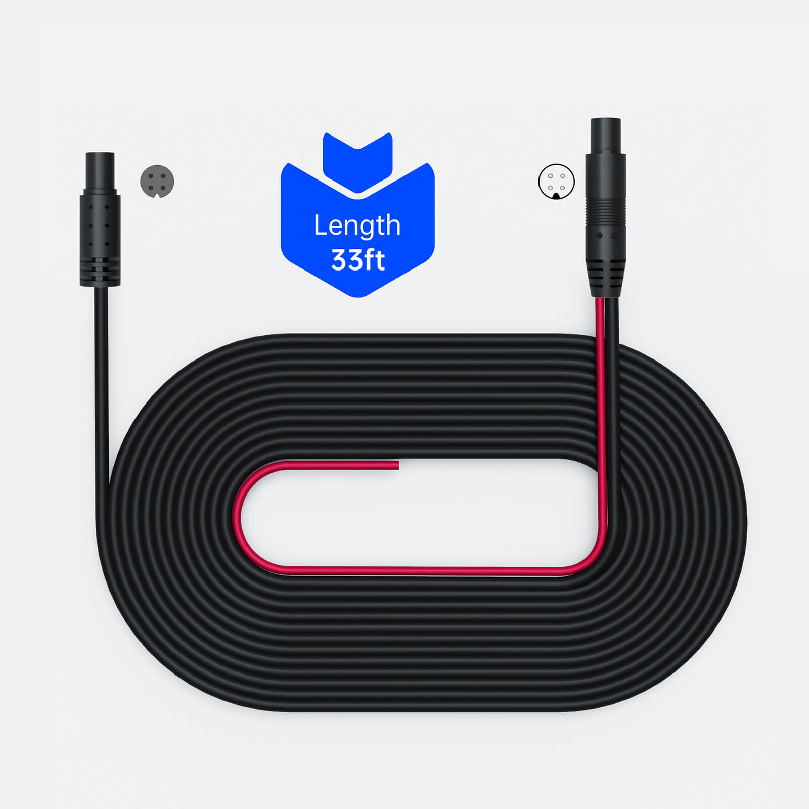 4-pin 33ft Rear Camera Extension Cable, Dash Cam Rearview Backup Camera Extension Cord, Reverse Camera Extension Wire