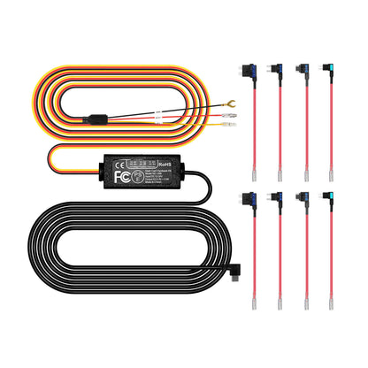 Dash Cam Hardwire Kit, Type-C Full Set Hard Wire Kit Fuse, 12V-24V to 5V Dash Camera Car Charger Cable Kit, Low Voltage Protection, LED Indicator, Double-4 Fuse Cable and Installation Tool