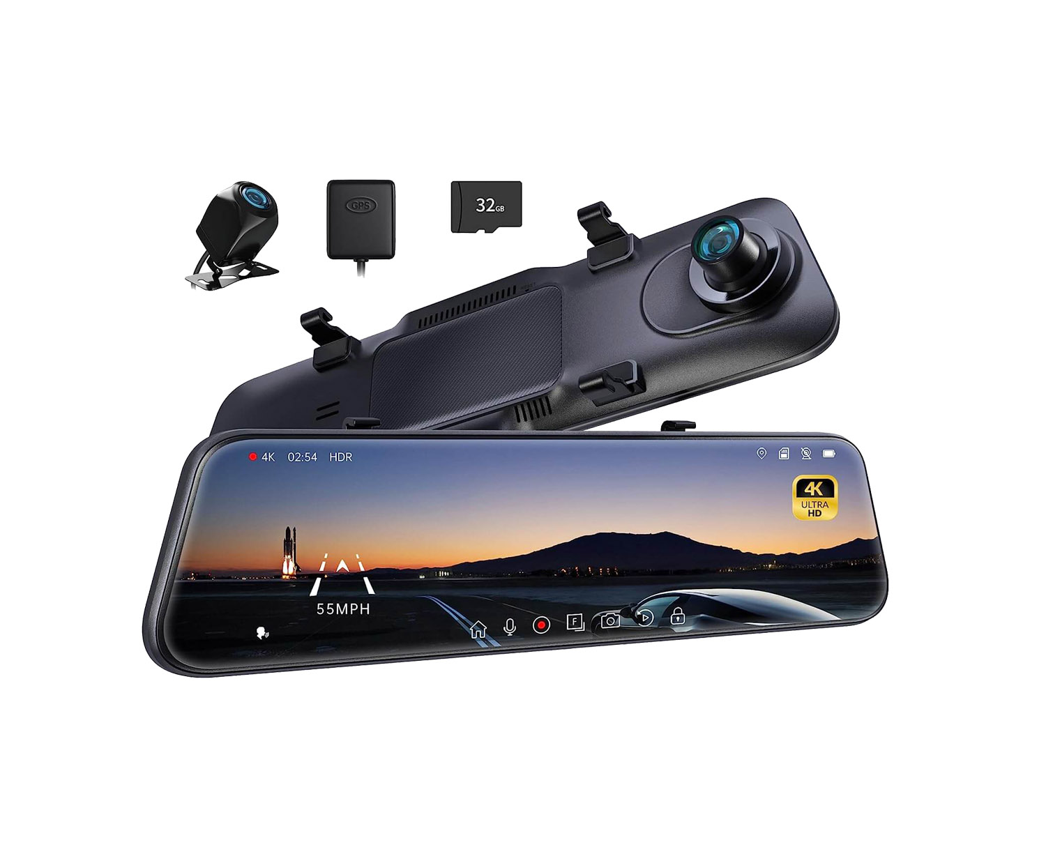 OMBAR Dash Cam Front and Rear 4K/2K/1080P+1080P 5G WiFi GPS, Dash Camera  for Cars with Free 64G SD Card, Dual Dash Cam with WDR Night Vision, 24h